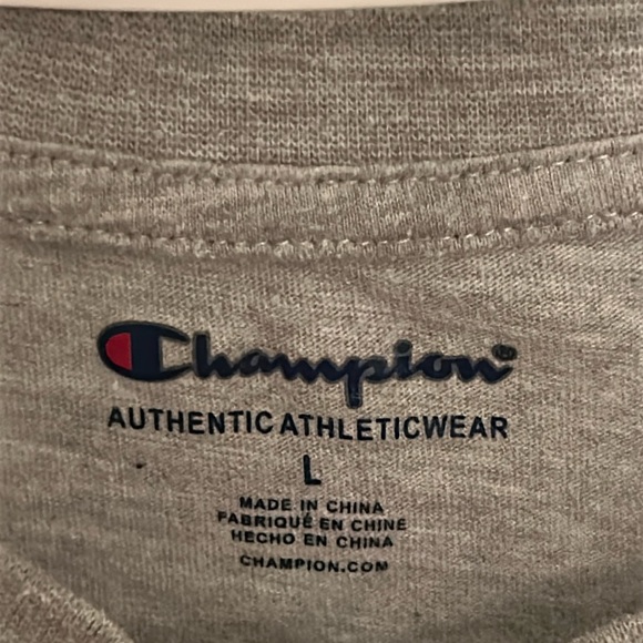 Champion Gray Short Sleeve Tee, Youth L - Picture 3 of 4